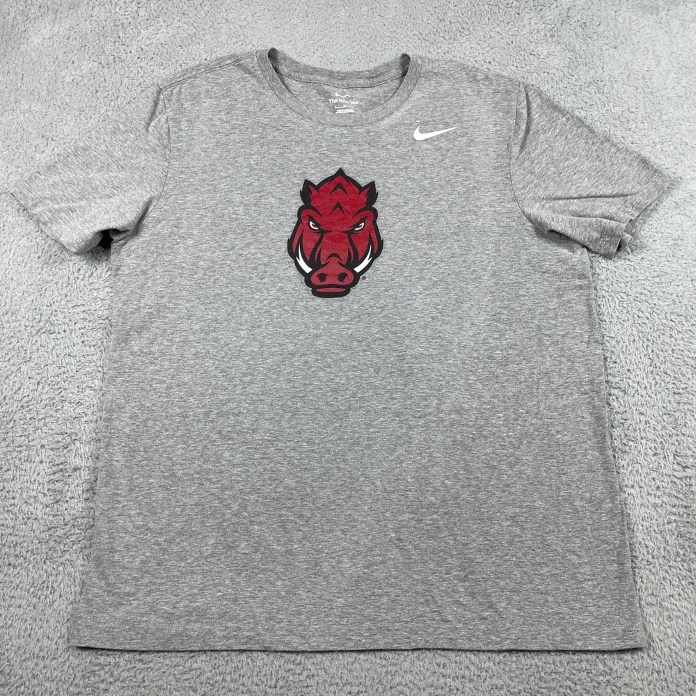 Arkansas Razorbacks Nike T-Shirt Mens XL Gray Short Sleeve Tee BV1997-06G